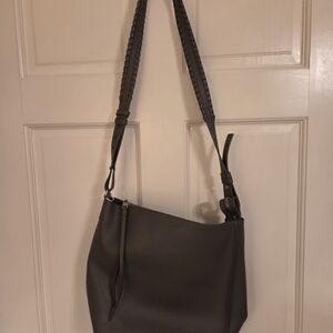 Kita All Saints Charcoal Leather Shoulder/Crossbody Bag